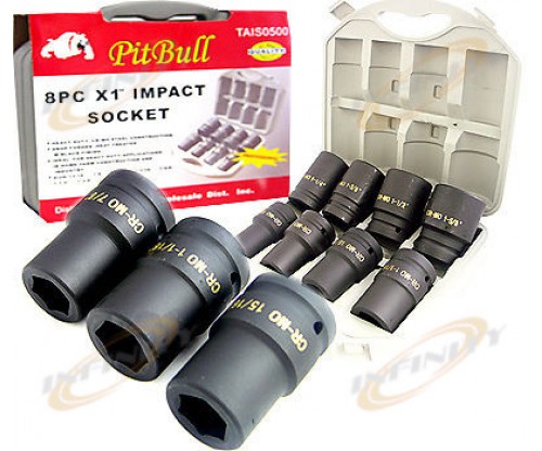 8 PCS 1" DR. IMPACT SOCKET CR-MO STEEL COMMERCIAL TRUCK SOCKETS SET